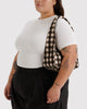 Baggu Small Nylon Meringue Bag Blurred Gingham Brown shoulder bag