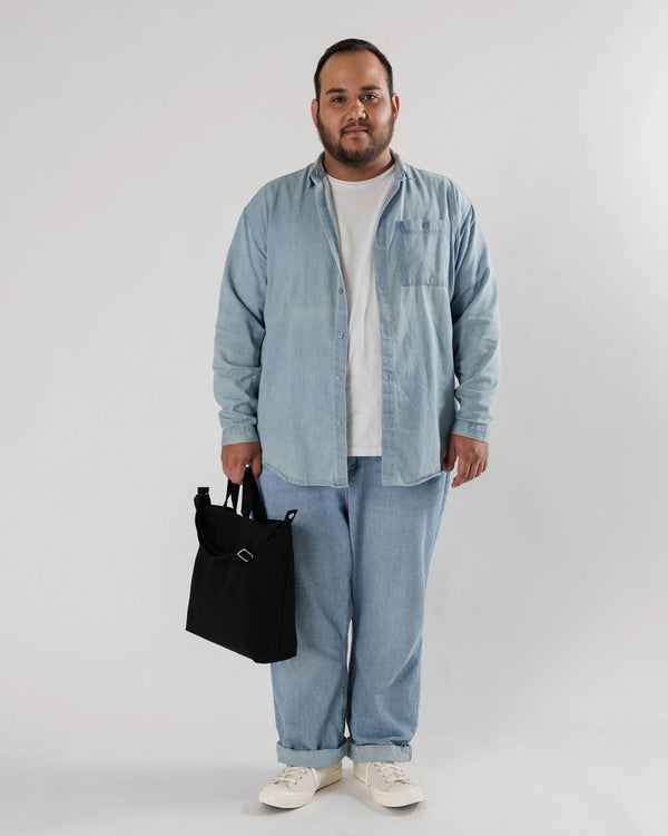 BAGGU Horizontal Zip Duck Bag Black canvas tote bag